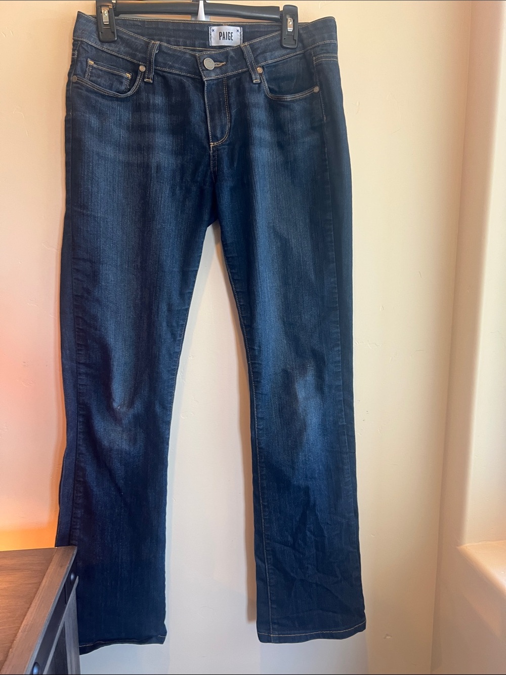 PAIGE Dark Indigo Bootcut Jeans